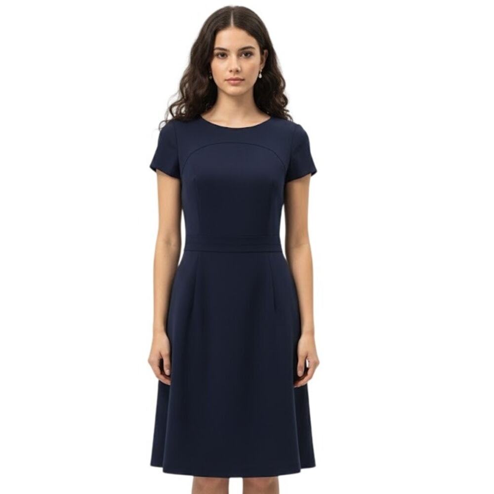 White House Black Market Fit and Flare Dress in Noble Blue EUC Size 4